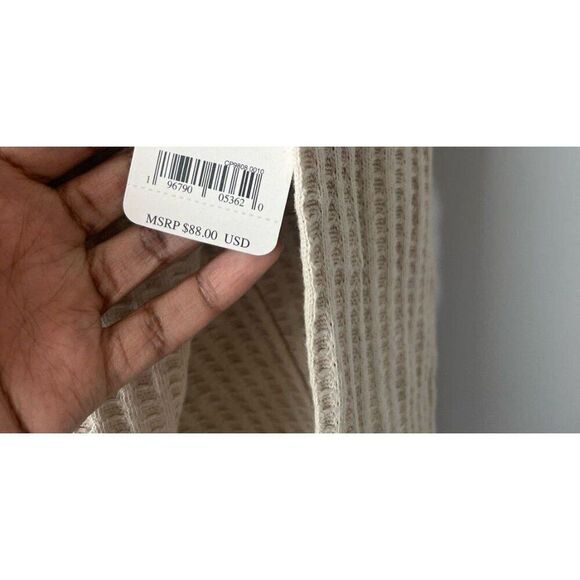 Free People NWT Fall Chic Mock Neck Boho Coastal Grandma Cottage Knit Sweater - Picture 8 of 8